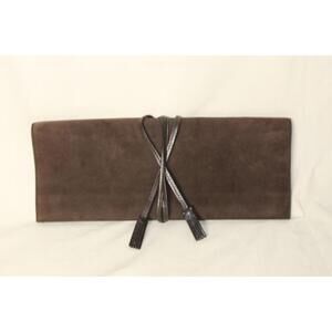 Saint Laurent Brown Suede Clutch